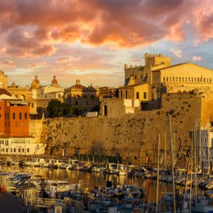 Landscape,With,Ciutadella,De,Menorca,At,Sunset,,Minorca,Island,,Spain